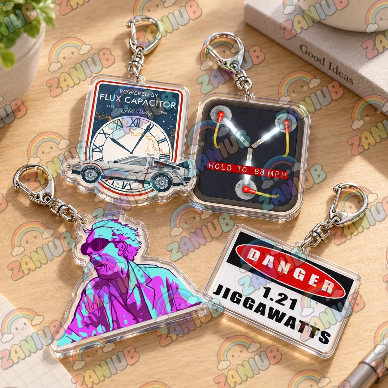 Travel Accessories Jewelry - Porte-clés rétro Delorean Flux Capacitor Voyage